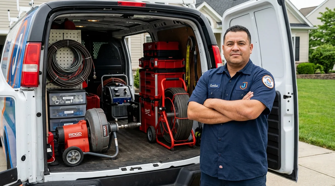 Professional drain cleaning equipment and Johns Plumbing LLC plumber in Henderson